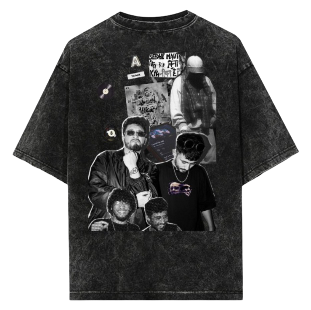 Seedhe Maut – Black Acid Wash Oversized T-Shirt