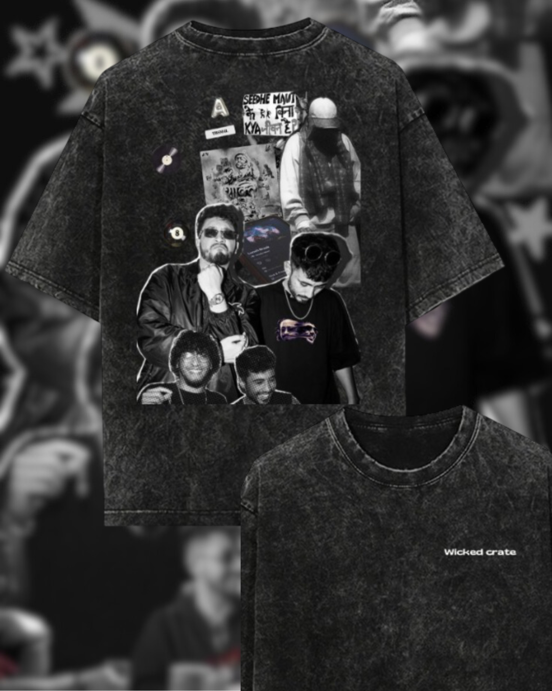 Seedhe Maut – Black Acid Wash Oversized T-Shirt